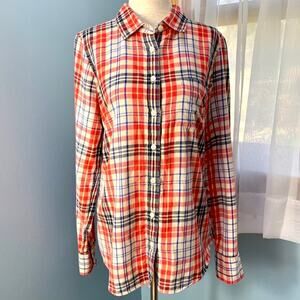 J. Crew Perfect Shirt Plaid Flannel Button Down S